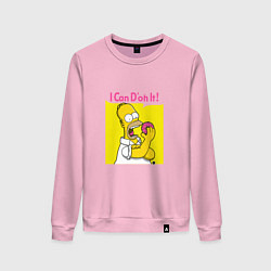 Свитшот хлопковый женский Homer doh it, цвет: светло-розовый