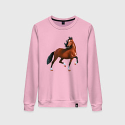 Свитшот хлопковый женский Хакнэ, цвет: светло-розовый