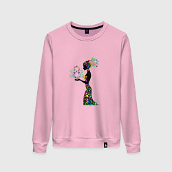 Свитшот хлопковый женский Женский праздник, цвет: светло-розовый