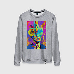 Свитшот хлопковый женский Andy Warhol - neural network - pop art, цвет: меланж