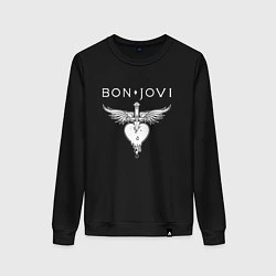 Свитшот хлопковый женский Bon Jovi Its My Life, цвет: черный