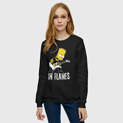 Свитшот хлопковый женский In Flames Барт Симпсон рокер, цвет: черный — фото 2