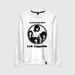 Свитшот хлопковый женский Led Zeppelin retro, цвет: белый
