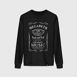 Свитшот хлопковый женский Megadeth в стиле Jack Daniels, цвет: черный