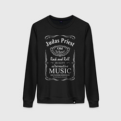 Свитшот хлопковый женский Judas Priest в стиле Jack Daniels, цвет: черный
