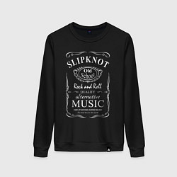 Свитшот хлопковый женский Slipknot в стиле Jack Daniels, цвет: черный