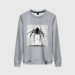 Свитшот хлопковый женский Чёрный паук, Редан, цвет: меланж