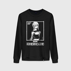 Свитшот хлопковый женский Человек бензопила Макима, цвет: черный