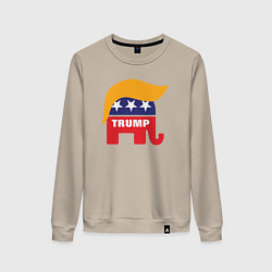 Свитшот хлопковый женский Trump elephant, цвет: миндальный