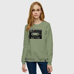 Свитшот хлопковый женский Old school music, цвет: авокадо — фото 2