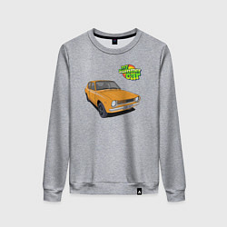 Свитшот хлопковый женский My summer car yellow, цвет: меланж