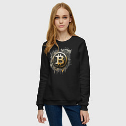 Свитшот хлопковый женский Bitcoin BTC, цвет: черный — фото 2