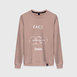 Свитшот хлопковый женский JIMIN FACE Set Me Free, цвет: пыльно-розовый