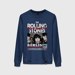 Свитшот хлопковый женский The Rolling Stones rock, цвет: тёмно-синий