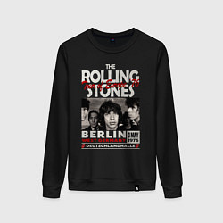 Свитшот хлопковый женский The Rolling Stones rock, цвет: черный