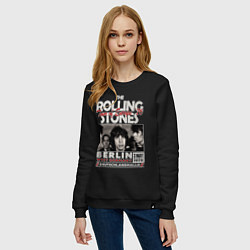 Свитшот хлопковый женский The Rolling Stones rock, цвет: черный — фото 2