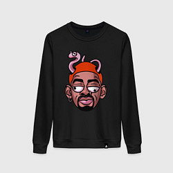 Свитшот хлопковый женский Rodman snake, цвет: черный