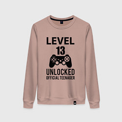 Свитшот хлопковый женский Level 13 unlocked, цвет: пыльно-розовый