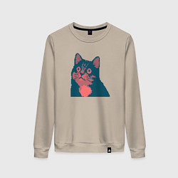 Женский свитшот Vintage pixel cat