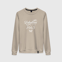 Свитшот хлопковый женский Fabulous since 1965, цвет: миндальный