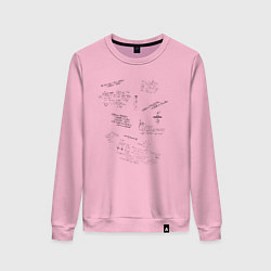 Свитшот хлопковый женский Математик, цвет: светло-розовый