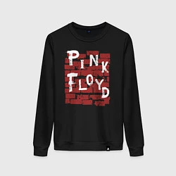 Свитшот хлопковый женский Рок музыка pink floyd стена, цвет: черный
