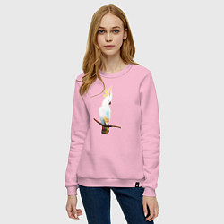 Свитшот хлопковый женский Белобрысый какаду, цвет: светло-розовый — фото 2
