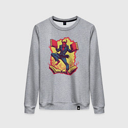 Женский свитшот Злодей танцует с книгами