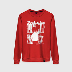 Свитшот хлопковый женский Tichnics music, цвет: красный