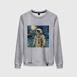 Женский свитшот Космонавт на луне в стиле Ван Гог
