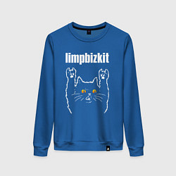 Свитшот хлопковый женский Limp Bizkit rock cat, цвет: синий