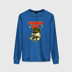 Свитшот хлопковый женский Chicken Gun - игра, цвет: синий