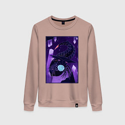 Свитшот хлопковый женский Subnautica подводный монстр, цвет: пыльно-розовый