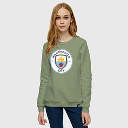 Свитшот хлопковый женский Manchester City FC, цвет: авокадо — фото 2