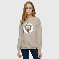 Свитшот хлопковый женский Manchester City FC, цвет: миндальный — фото 2