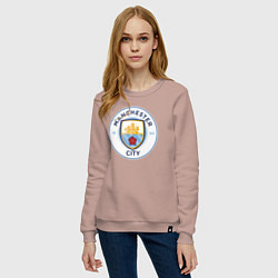 Свитшот хлопковый женский Manchester City FC, цвет: пыльно-розовый — фото 2