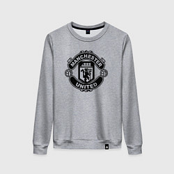 Свитшот хлопковый женский Manchester United black, цвет: меланж