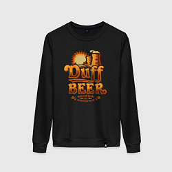 Свитшот хлопковый женский Duff beer brewing, цвет: черный