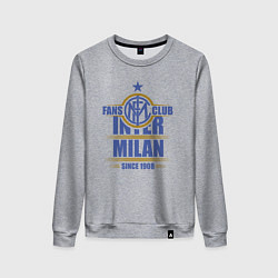 Свитшот хлопковый женский Inter Milan fans club, цвет: меланж