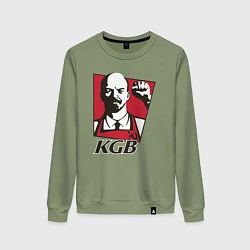 Свитшот хлопковый женский KGB Lenin, цвет: авокадо