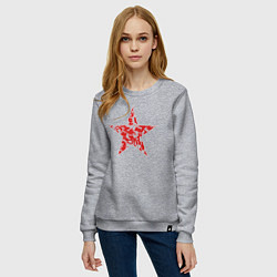 Свитшот хлопковый женский Star USSR, цвет: меланж — фото 2