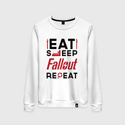 Женский свитшот Надпись: eat sleep Fallout repeat