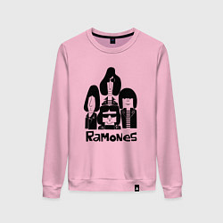 Свитшот хлопковый женский Ramones панк рок группа, цвет: светло-розовый