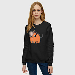 Свитшот хлопковый женский Почита рад, цвет: черный — фото 2