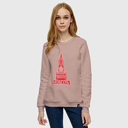Свитшот хлопковый женский Kremlin Moscow, цвет: пыльно-розовый — фото 2