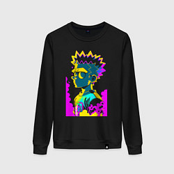 Свитшот хлопковый женский Bart Simpson - pop art, цвет: черный