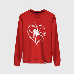 Свитшот хлопковый женский Spider love, цвет: красный