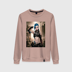 Свитшот хлопковый женский Jinx model, цвет: пыльно-розовый