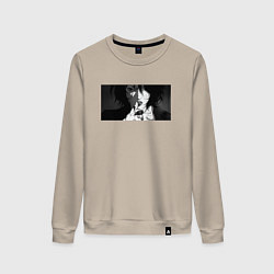 Свитшот хлопковый женский Black-White girl, цвет: миндальный