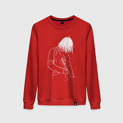 Свитшот хлопковый женский Kurt Cobain grunge, цвет: красный